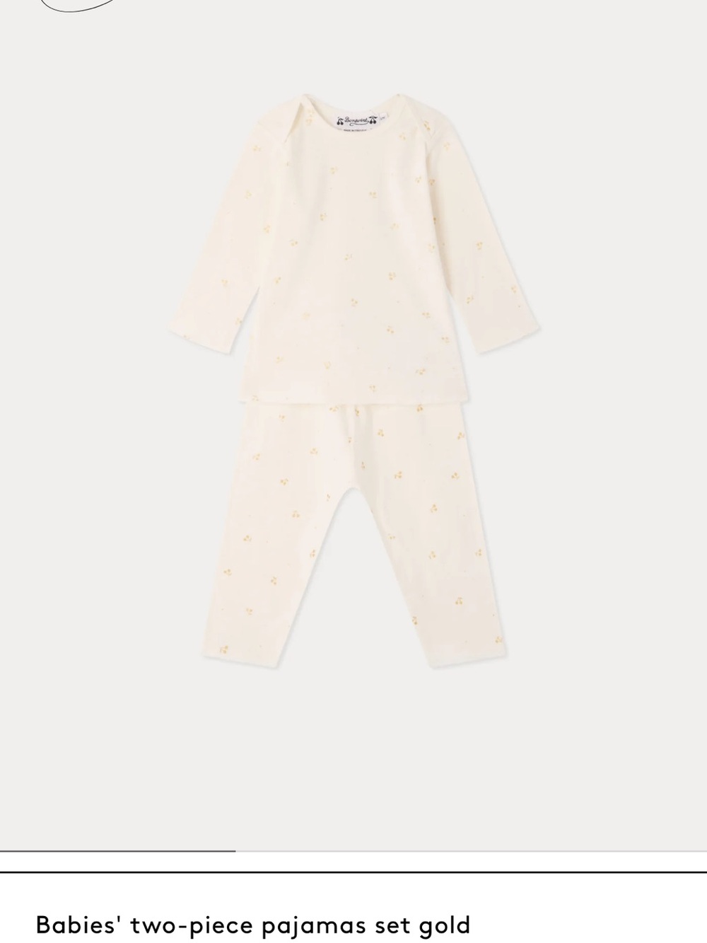 Bonpoint Cream and Gold Dot Two-Piece Pajama Set